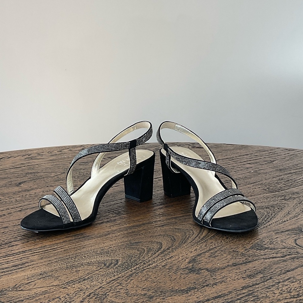 Naturalizer Black Strappy Block Heels